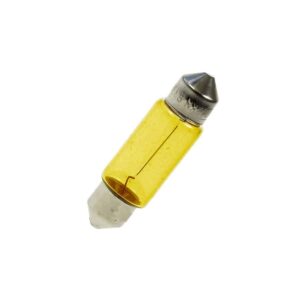 11mm x 39mm Yellow Festoon Lamp Light Bulbs (Pack of 5)