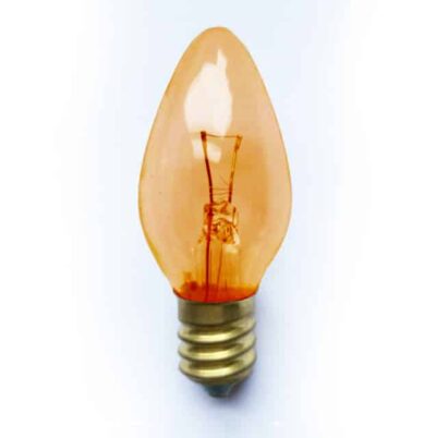 X3 Replacement Christmas Light Bulbs AMBER / ORANGE 12V 3W E12 Clear Small Screw In Cone Shaped Bulb
