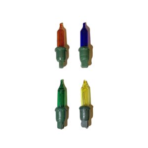 6V 789 Replacement Christmas Fairy Light Bulbs 4 Pack Coloured Push in tab green base