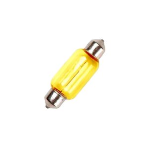 15mm x 44mm Yellow Festoon Lamp Light Bulbs (Pack of 5)
