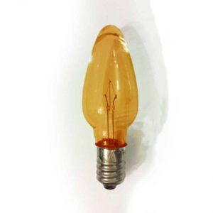 X3 Replacement Christmas Light Bulbs AMBER / ORANGE 12V 3W E10 Clear Small MES Screw In Cone Shaped Bulb