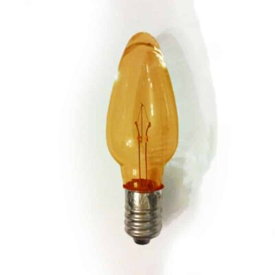 X3 Replacement Christmas Light Bulbs AMBER / ORANGE 20V 3W E10 Clear Small MES Screw In Cone Shaped Bulb