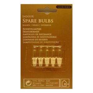 24V 1.15W 503913 Lumineo 5 Pack Clear Replacement Christmas Light Bulbs Push in tab Base