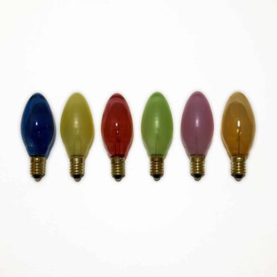 6X Replacement Christmas Light Bulbs 6V 2.4W E10 Multi Coloured Small MES Screw In Cone Shaped Bulbs
