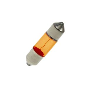 6mm x 24mm Amber Festoon Lamp Light Bulbs (Pack of 5)
