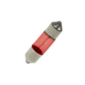 6mm x 24mm Red Festoon Lamp Light Bulbs (Pack of 5)