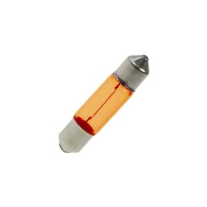 6mm x 28mm Amber Festoon Lamp Light Bulbs (Pack of 5)