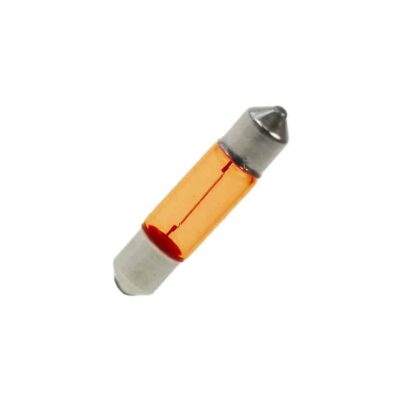 6mm x 28mm Amber Festoon Lamp Light Bulbs (Pack of 5)