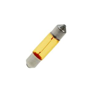6mm x 28mm Yellow Festoon Lamp Light Bulbs (Pack of 5)