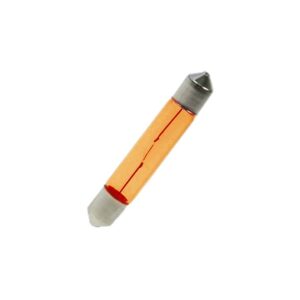 6mm x 39mm Amber Festoon Lamp Light Bulbs (Pack of 5)
