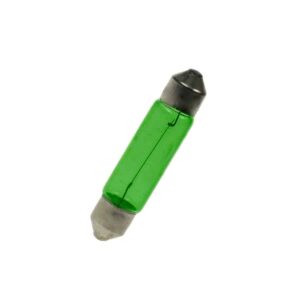 8mm x 31mm Green Festoon Lamp Light Bulbs (Pack of 5)