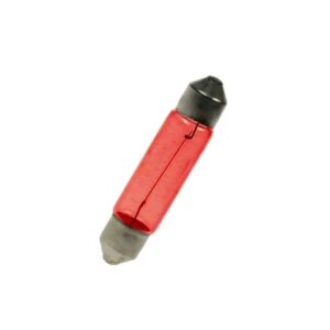 8mm x 31mm Red Festoon Lamp Light Bulbs (Pack of 5)