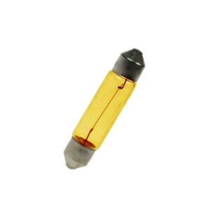 8mm x 31mm Yellow Festoon Lamp Light Bulbs (Pack of 5)
