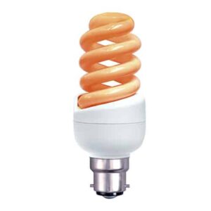 ORANGE / AMBER 11W BC Spiral CFL Energy Saving Light Bulb