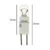 T1 1/4 cm (2.54mm) BI-PINs 4.5mm x 15mm Small Light Bulb (Pack of 5) - Image 2