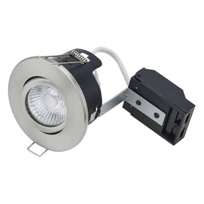 Bell Tilt Fire Rated MV/LV Downlight Satin Nickel