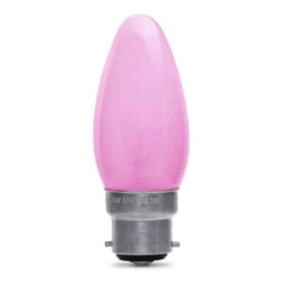 Pink Opaque Candle General Household Incandescent Light Bulb 240v - BC