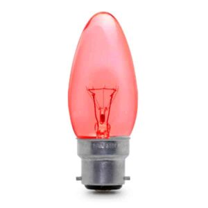 Red Fireglow Candle General Household Incandescent Light Bulb 240v - BC