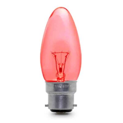 Red Fireglow Candle General Household Incandescent Light Bulb 240v - BC