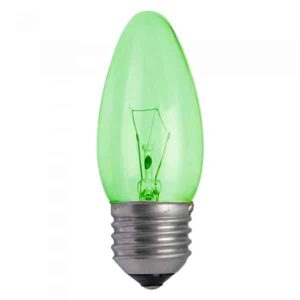 Green Candle Household Incandescent Light Bulb 240v - ES