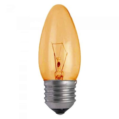 Amber Fireglow Candle Household Incandescent Light Bulb 240v - ES E27