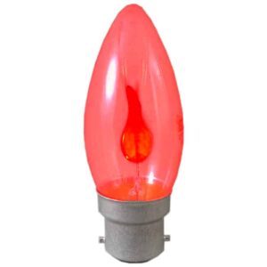 Red - Flicker Flame Candle 240v 3w - BC BA22D