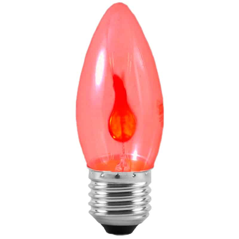 Red - Flicker Flame Candle 240v 3w - ES E27