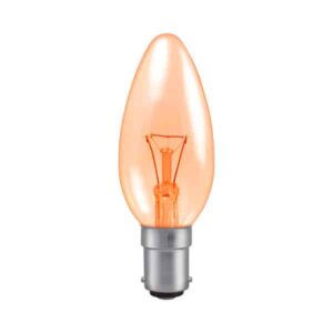 Amber Fireglow Candle General Household Incandescent Light Bulb 240v - SBC