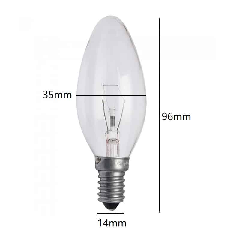 15W Clear Candle Household Incandescent Light Bulb 240V SES E14 Small Screw - Image 2