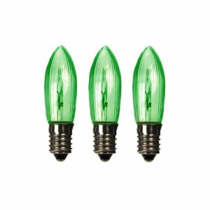 x3 GREEN E10 Small Candle 55V 3W Christmas Bridge Arch Replacement Light Bulbs RF7 Small Screw In MES