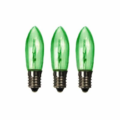 x3 GREEN E10 Small Candle 34V 3W Christmas Bridge Arch Replacement Light Bulbs RF7 Small Screw In MES