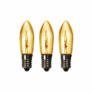 x3 YELLOW E10 Small Candle 8V 2W Christmas Bridge Arch Replacement Light Bulbs RF7 Small Screw In MES