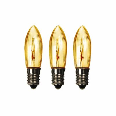 x3 YELLOW E10 Small Candle 8V 2W Christmas Bridge Arch Replacement Light Bulbs RF7 Small Screw In MES