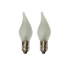 x2 E10 Small Frosted Candle 55V 3W Christmas Bridge Arch Replacement Light Bulbs Small Screw In MES