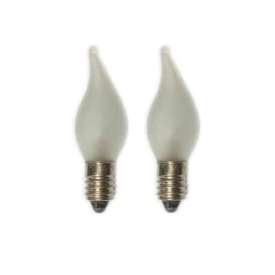 x2 E10 Small Frosted Candle 55V 3W Christmas Bridge Arch Replacement Light Bulbs Small Screw In MES
