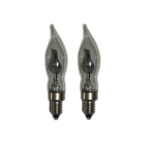 x2 E10 Flicker Flame Effect 1.5W Christmas Candle Bridge Arch Replacement Light Bulbs RF7 Small Screw In 230V MES