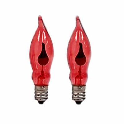 x2 E12 Red Flicker Flame Effect 1.5W Christmas Candle Bridge Arch Replacement Light Bulbs RF7 Small Screw In 230V MES
