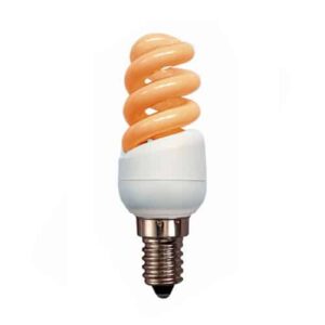 AMBER / ORANGE 11W E14 Spiral CFL Energy Saving Light Bulb SES