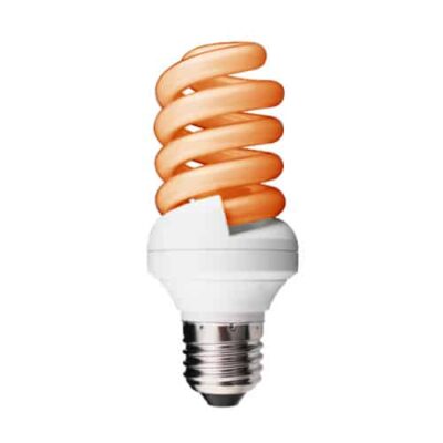 AMBER / ORANGE 11W ES Spiral CFL Energy Saving Light Bulb