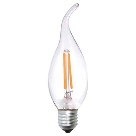 Clear Flame Tip - Filament LED Candle Household Light Bulb 240v - ES