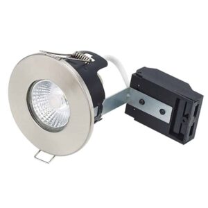 Bell Fixed Fire Rated MV/LV Downlight Satin Nickel