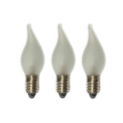 x3 E10 Small Frosted Candle 8V 2W Christmas 30 Set Replacement Light Bulbs Small Screw In MES