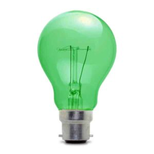 Green GLS Incandescent Light Bulb 110v - BC