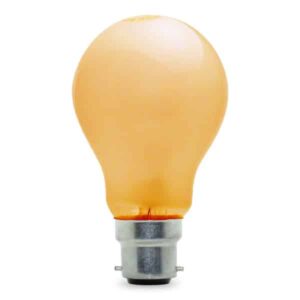 Orange Opaque GLS Incandescent Light Bulb 110v - BC