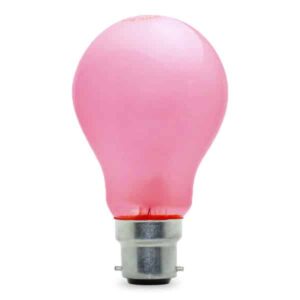 Pink Opaque GLS Incandescent Light Bulb 110v - BC