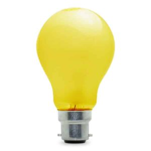 Yellow Opaque GLS Incandescent Light Bulb 110v - BC