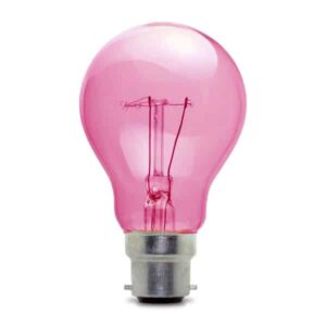 Pink GLS Incandescent Light Bulb 110v - BC