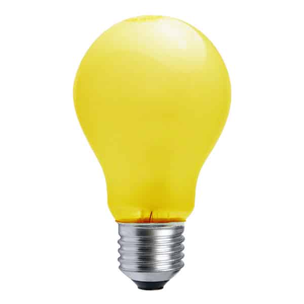 Yellow Opaque GLS General Household Incandescent Light Bulb 240v - ES