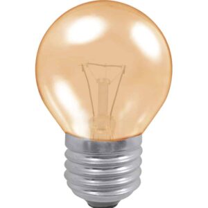 Orange / Amber 15W Golf Ball Incandescent Light Bulb 240V - ES