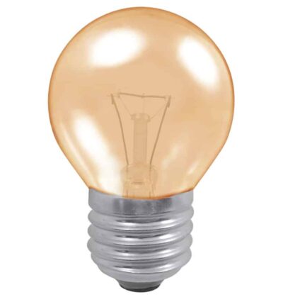 Orange / Amber 15W Golf Ball Incandescent Light Bulb 240V - ES